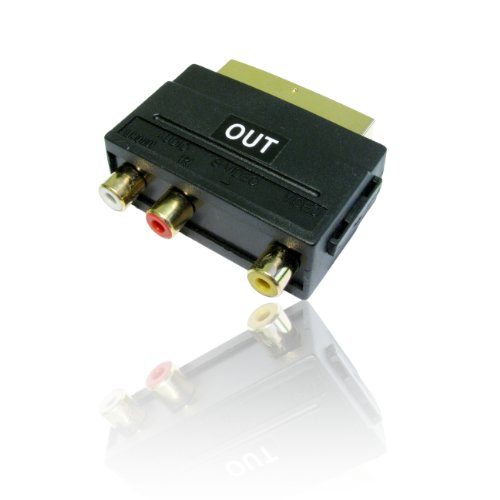 Salida SCART a conectores RCA a 3 x TV, caja de adaptador