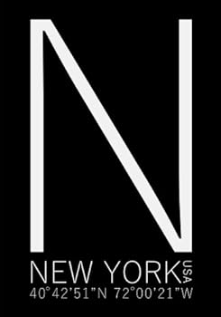 New York City Minimalist Typography Notebook : 7 X 10 Inch Notebook/Journal with NYC Coordinates