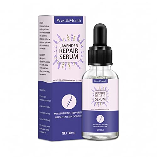 Skin Repair Essence -Moisturizing Skin Care Products Lavender Repair Essence 30ml Stretch Mark Removal Cream Unisex,Hydrating & Brightening Serum for Dark Spots, Fine Lines and Wrinkles