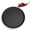 Relaxdays horeca dienblad, antislip oppervlak, hoge rand, serveerblad voor café, bar, restaurant, Ø 35 cm, zwart