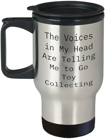 Generic Funny Toy Collectors Travel Mug | Sarcastic Toy Collecting Gifts for Men | Hilarious Fathers Day Unique Gifts for Dad from Daughter or Son, 14oz, Silver image 3
