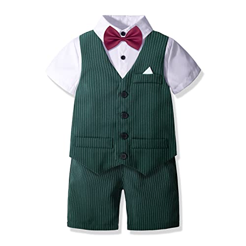 Image of Nwada Boys Suit Toddler Dress Clothes Shirt with Bow Tie, Dress Pants Sets Kids Gentleman Outfit suits