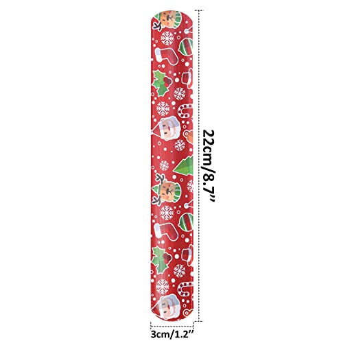 image for ZENZAL 48PCS Christmas Slap Bracelets Slap Xmas Snap Bracelet Party Fa
