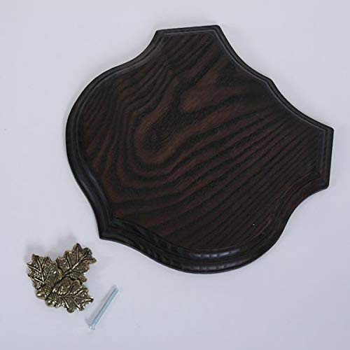 GTK Corna & trofei in Legno di Corno 1 X Scudo Cinghiale Trofeo Cartello a Forma di Stemma, AF 19 cm, con Foglia di Quercia Massiccio + Piccolo