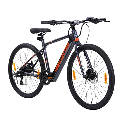 Hero Lectro Unisex-Adult Hero C6E 700C 7S Electric Cycle with 6061 Alloy Frame – 18.5 Inch (Black)