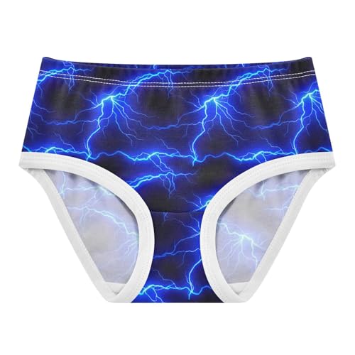 Joisal Cool Blue Lightning Black Toddler Girls Underwear 2t Cotton Panties Little Girl Durable Briefs Kids Undies