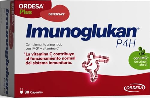 Imunoglukan P4H | 30 Cápsulas | Complemento Alimenticio con Vitamina C para fortalecer las Defensas de Niños a partir de 3 años y Adultos
