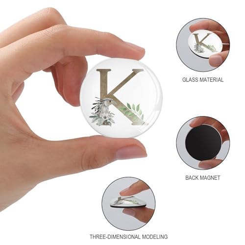 Aimants en verre lettre initiale K monogramme oiseau déco - 3