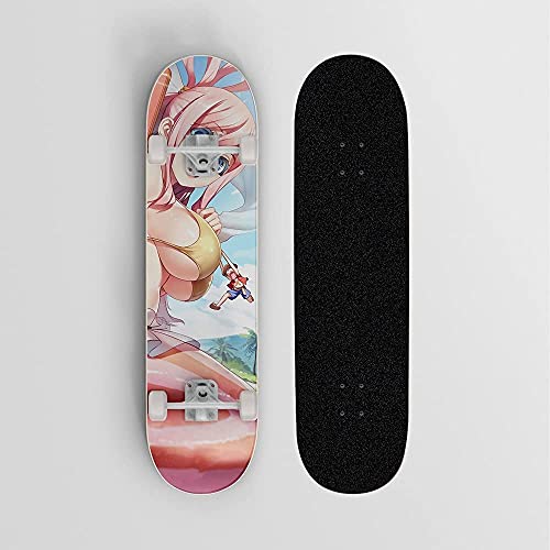 Anime Skateboard voor een stuk Monkey D. Luffy Shirahoshi Spelen Mini Cruiser- Double Kick Skateboards 7 Layer Maple…