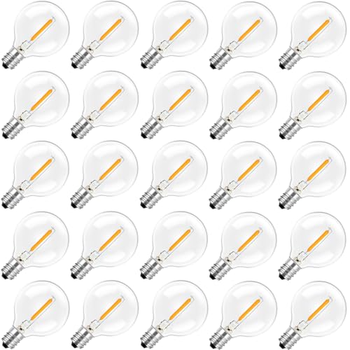 Hcnew G40 E12 LED Glühbirnen Klare Globe Glühlampen 1W Warmweiss 2200K...