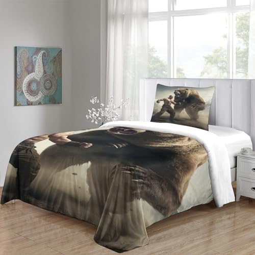 Parure de lit bête 3D en microfibre premium douce et durable 135x200cm - 5