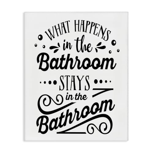 Stupell Industries Bathroom Humor Typography, 24 x 30 Inch Canvas Wall Art