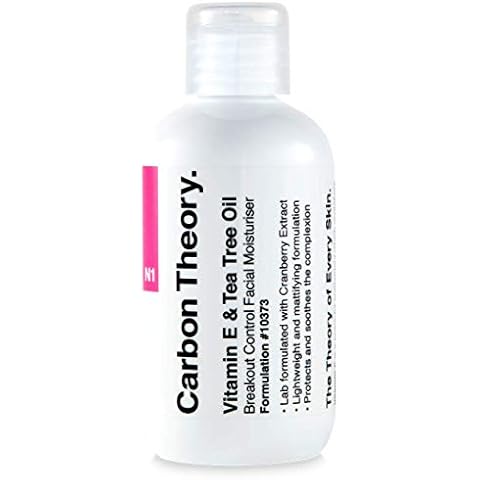 Carbon Theory | Vitamin E & Tea Tree Oil Breakout Control Facial Moisturiser | Hydrating & Mattifying | Natural, Vegan And Cruelty Free | 100ml Cover