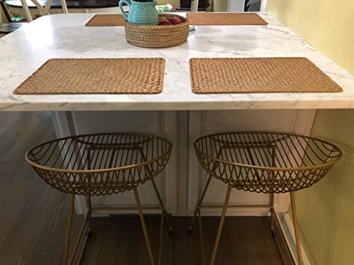 Yangqihome 6 Pack Rectangular Woven Placemats, Rattan Wicker Table Mats thumb #7