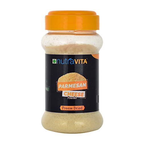 Image of Nutra Vita Freeze Dried Parmesan Cheese Powder (100 Grams) 100% Vegetarian, no preservatives, packed in euseable PET Bottle