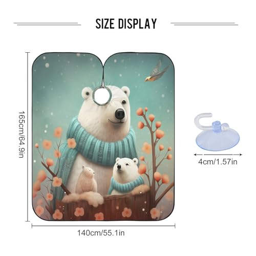Capa para corte de cabello polar oso impermeable profesional para barbería con cierre ajustable de broche para peinado y peluquería miniatura 3