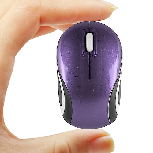 Wireless Mouse-Cute Mini Computer Mouse for Laptop-Small Size Pocket Portable Compact Travel USB Optical Mice 3 Buttons 1000 DPI Cordless Mouse for PC Computer Notebook MacBook Kids Girl Gift(Purple)