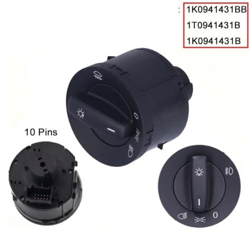 Interruptor faro compatible con VW para Golf 2007-2009 y Passat mando de luces 2