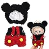 KSOIQPU Ropa labubu de 17 cm, conjunto morado con gorro, mono, M Mouse (sin muñeca)