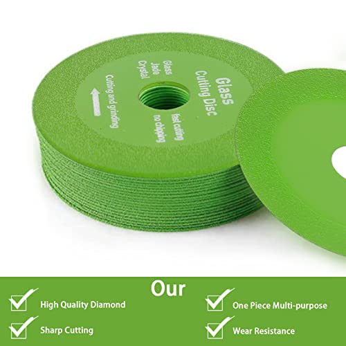 Glass Cutting Disc For Angle Grinder, Green Thin Saw Blade Wheel Glass Ceramic Cutting Tool 4 Inch Ultra-Thin Diamond Saw Blade Wheel (3 Pcs) #TOP5
