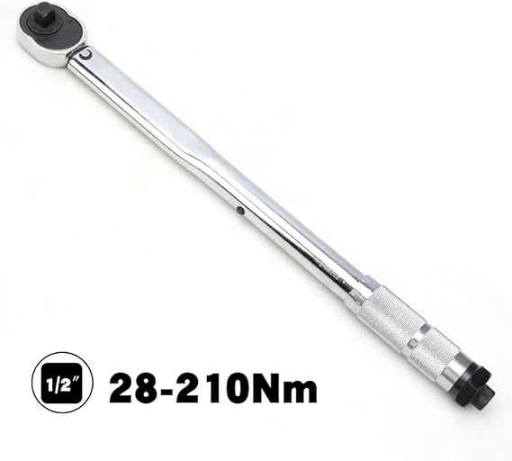 Preset Adjustable Car Tire Torque Wrench Ratchet Socket Wrench Set 1/2 Head Size CR-V Material 28-210Nm