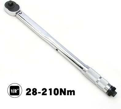Preset Adjustable Car Tire Torque Wrench Ratchet Socket Wrench Set 1/2 Head Size CR-V Material 28-210Nm