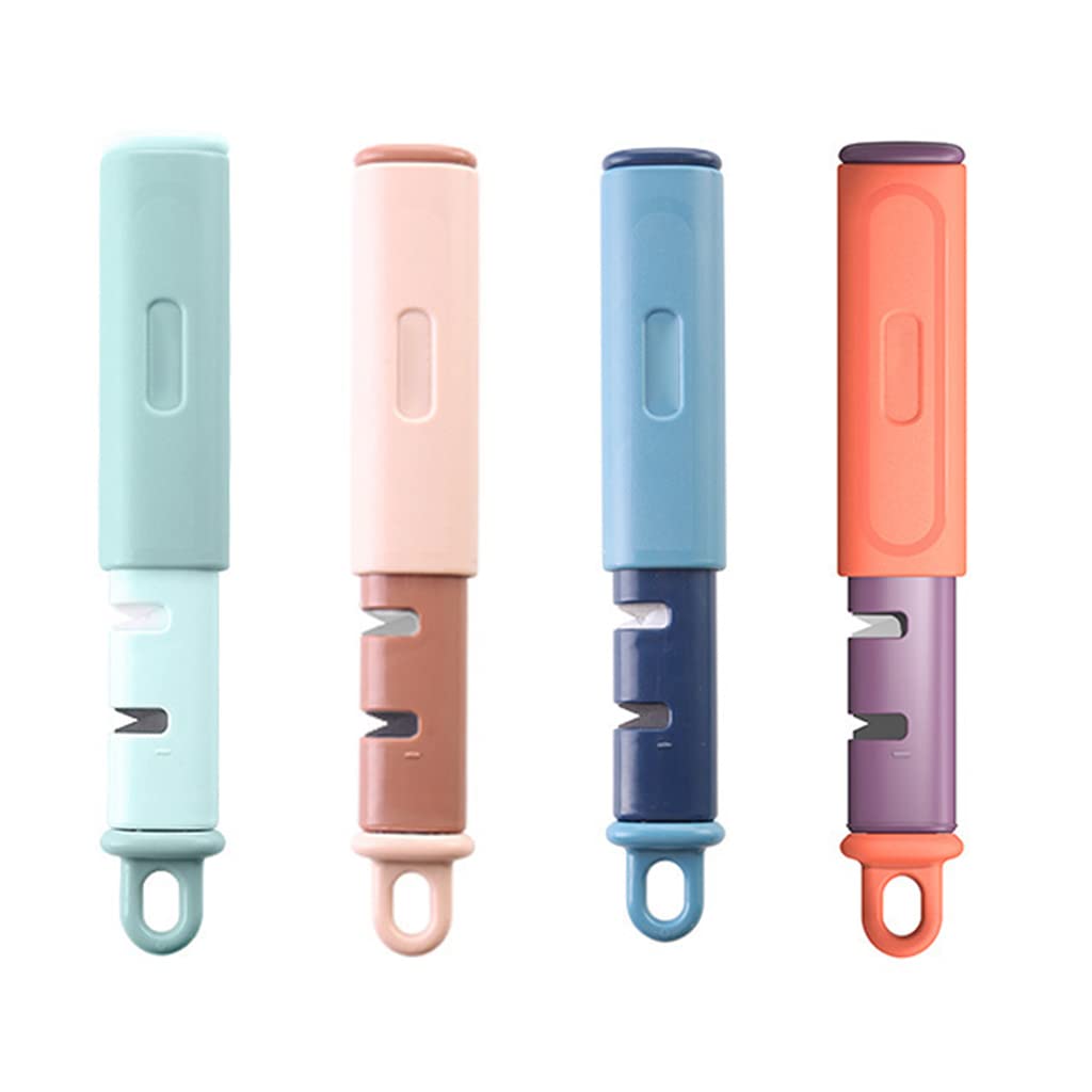 Leeonz 2 in 1 Vegetable Peeler Knife Sharpener Serrated Peeler Stainless Steel Veggie Fruit Potato Peeler for Hard Skinned Carrot Potatoes Cucumber Kitchen (Random Color)