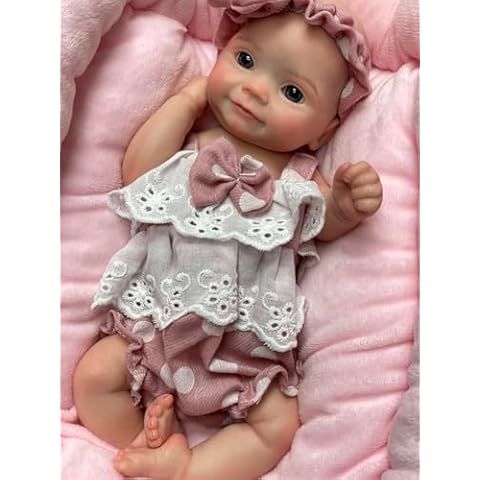 Abenduot Solid Silicone Full Body Reborn Baby Dolls 11Inch Soft Whole Silicone Realistic Flexible Newborn Baby Dolls Girl Cover