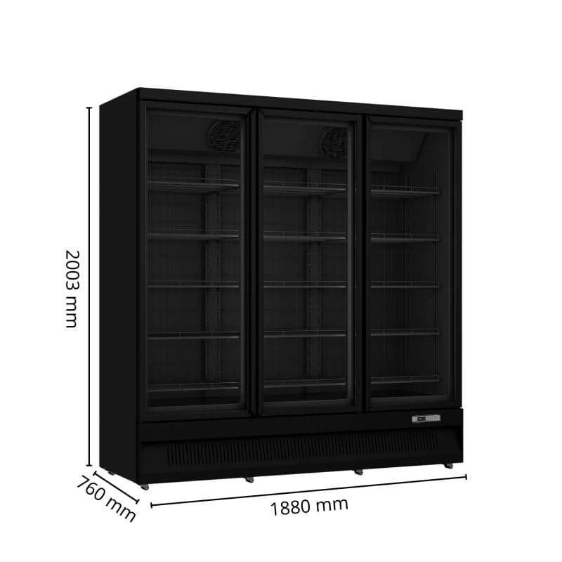 Générique Vetrina refrigerata negativa Libre-Service 1450L – 3 porte a battente – Congelatore