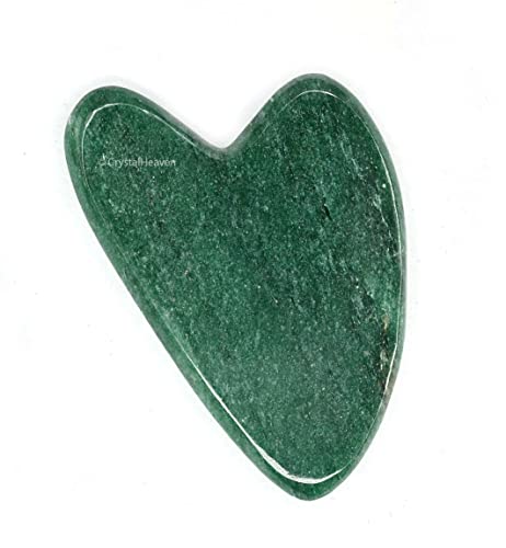 Image of Crystal Heaven Dark Green Aventurine Gua Sha Stone Face Massager - Super Smoothed Original Healing Gemstone Guasha Tool For Face Eye Neck