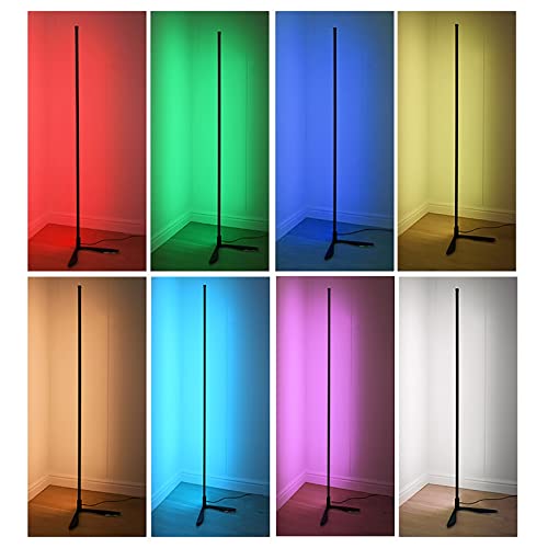 Lámpara de pie para sala de juegos con base triangular y luz regulable de 140 cm 7