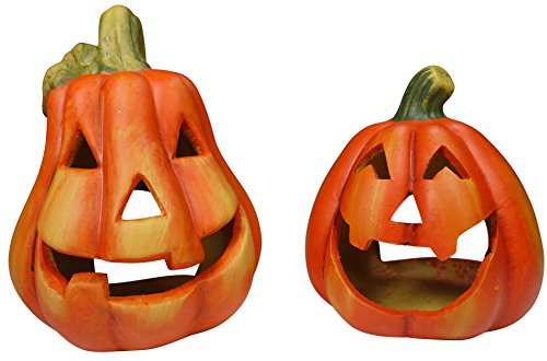 khevga Halloween decoración de Calabaza Cerámica candelero Conjunto de 2 Cover