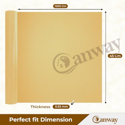 Image of CANWAY (45cm x 10M) Food Grade Non-Slip Drawer & Shelf Mat | Waterproof, Washable Shelf Liner for Kitchen Cabinets, Cupboards, Fridge & Bathroom Shelves | Ivory