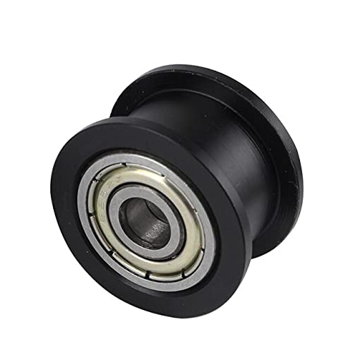 Lysee 3D Printer Parts & Accessories - 1/4Pcs Smooth Idler Pulley Wheel Kit with Bearing for POM 3D Printer AS99 - (Color: Black)