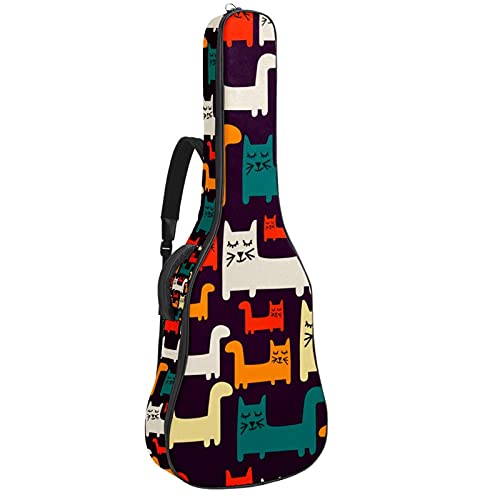 Housse de guitare acoustique 106 cm sac à dos guitare basse folk classique chat