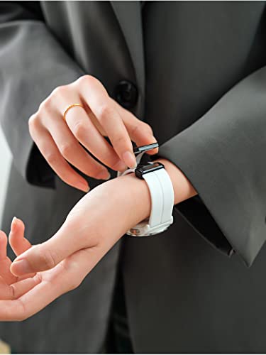 Image of Magnetic Watch Band 16mm 18mm 19mm 20mm 22mm - Quick Release - Skin-Friendly Soft Silicone Sport Watch Band for Men Women, Magnetic Folding Clasp Silicone Strap
