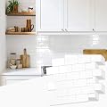 STICKGOO Subway Tile Peel and Stick Backsplash, Thicker Design 12" x 12" Stick on Backsplash Tiles for Kitchen, Bathroom, Wall Tile (10 Sheets, Bright Glossy White)