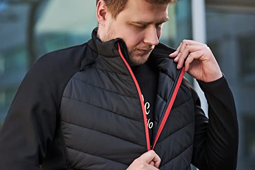 SHIMA WARMUP Herren Motorradjacke - Steppjacke mit Isolationsschicht und winddichtem Gewebe an den Ärmeln (Schwarz, L)