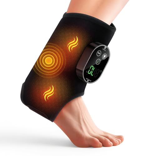 Kabelloses Fußmassagegerät bei Neuropathie 6 Wärme- und 3 Vibrationsstufen Fußmassagegerät zur Schmerzlinderung und Förderung der Durchblutung 2 Stunden Laufzeit für Fuß Fußgewölbe Knöchel (Schwarz)