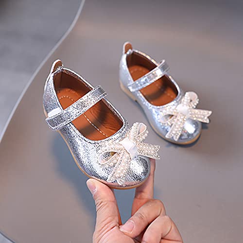EnJoCho Toddler Running Shoes Summer And Autumn Fashion Girls Casual Shoes Solid Color Bow Pearls Strap Flat Shoes3