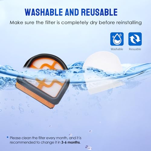 Image of 9 Pack Replacement Foam Filters Kit Compatible with Shark WD101,AW302,WD201 Hydrovac XL 3-in-1 Vacuum Cleaner, Cordless Pro XL Vacuum Accessories
