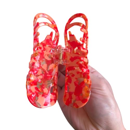 Pinzas para cabello grandes acetato rojo miniatura 6