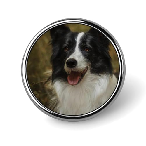 円形 ボーダー・コリー 犬柄 ボタン 徽章 胸章 ピンバッチ 缶 ボタンブローチ ネクタイピン おしゃれ バッグ飾 飾り かばん掛け 工芸品 男女兼用 贈り物 25mm