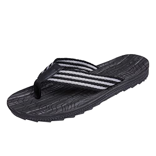 Hommes Tongs Été Tongs pour adultes Chaussures de plage et de piscine(G/Black gray 42) Cover