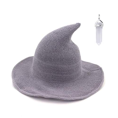 YAMEE Cappello da Strega Halloween da Donna, Cappello in Lana di Halloween Partito Cappello Donna Festa Carnevale Party Masquerade Accessorio Cappello Cosplay