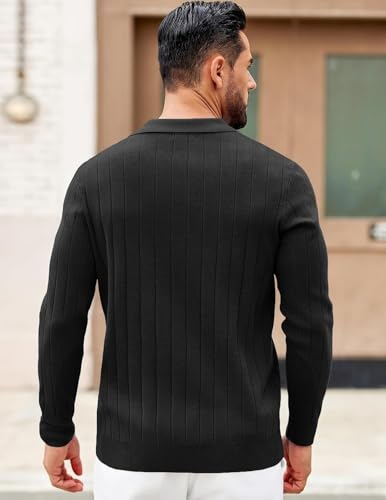 Image of NORTHWIND Men's Cotton Full Sleeve Collar Polo Sweater for Man Rib Knitted Sweaters for Men Winter Pullover Sweater for Men