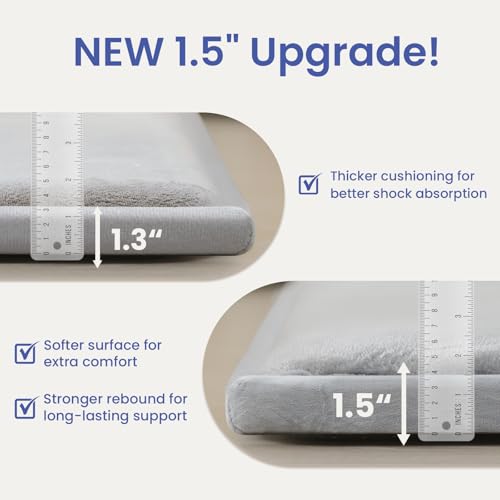 Image of 1.5 inch Thick Baby Play Mat for Floor Tummy Time, 59 inchx 79 inch Pro Soft Baby Activity Playmats Playroom, Easy Care with Non-Slip Safe for Infant Toddler Kids Crawling(Light Grey)