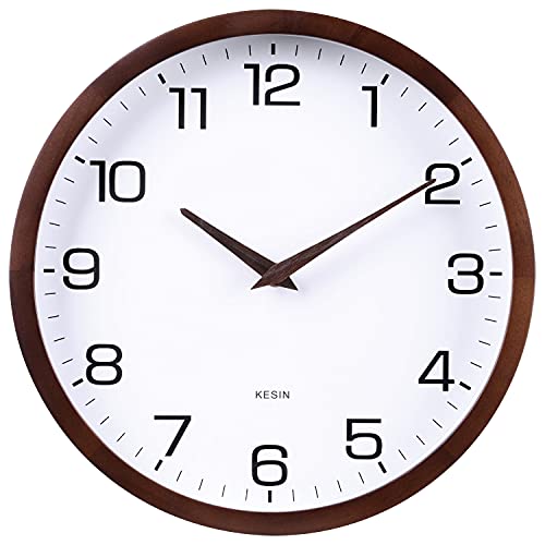 Kesin Wooden Wall Clock Silent Non-Ticking, Battery Operated, Retro Round Wall Clocks Decorative for Living Room Kitchen Home Office(12 Inch) Kesin Wooden Wall Clock Silent Non-Ticking, Battery Operated, Retro Round Wall Clocks Decorative for Living Room Kitchen Home Office(12 Inch)