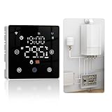 FACAIIO Termostato inteligente WiFi para caldera de gas, controlador de temperatura de calefacción por suelo alimentado por batería con control remoto por aplicación y control de voz, programación