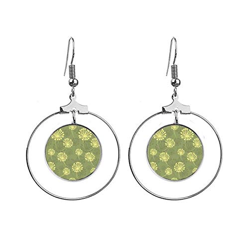 Boucles d'oreilles pissenlit en argent massif élégantes